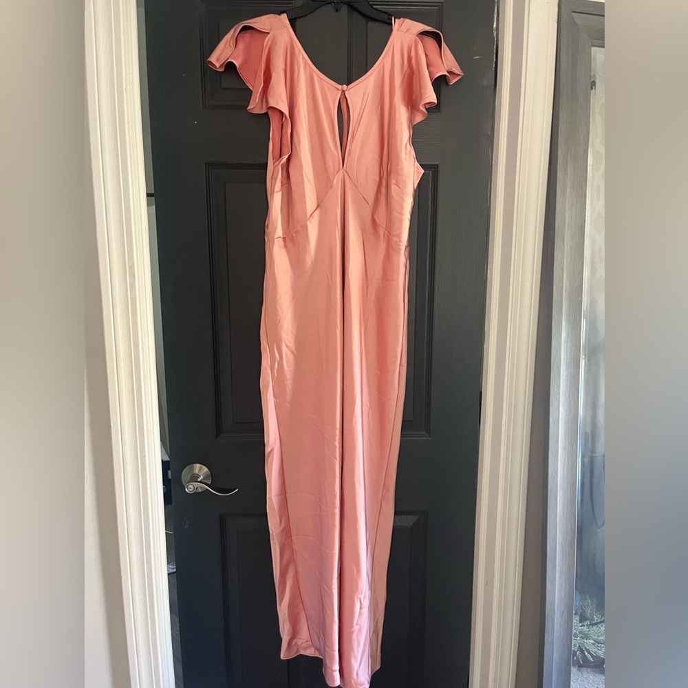Old Navy Blush/Pink Maxi Dress with Ruffle Sleeves